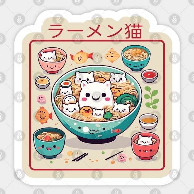 Ramen and cats Sticker by Trendsdk